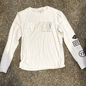 Mens American Eagle white long sleeve T size medium